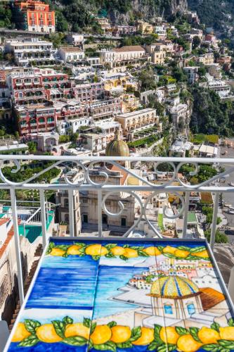 a view of a city from the top of a building at Hotel Reginella in Positano