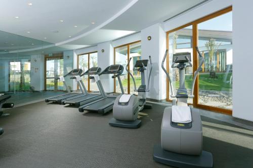 a gym with treadmills and elliptical machines at The Setai Sea Of Galilee in Ein Gev