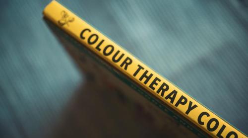 a close up of a yellow wrapper with the words colour therapy at Aelia Wellness Retreat in Nicosia