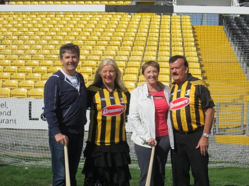 a group of people standing in front of a stadium at Celtic House B&B in Kilkenny