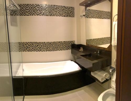 Vonios kambarys apgyvendinimo įstaigoje Hotel Dolomiti Caravaggio