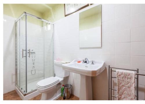 マルコ・デ・カナヴェゼスにあるLand Story - Rural Houseのバスルーム(トイレ、洗面台、シャワー付)