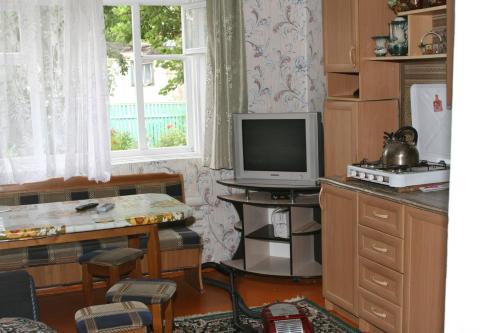 ドルジャンスカヤにあるГорького38のリビングルーム(テレビ、テーブル付)