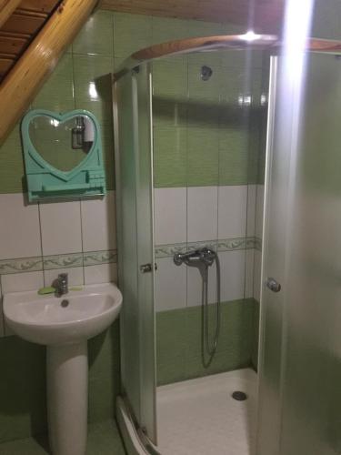 Koupelna v ubytování Guesthouse Alpini