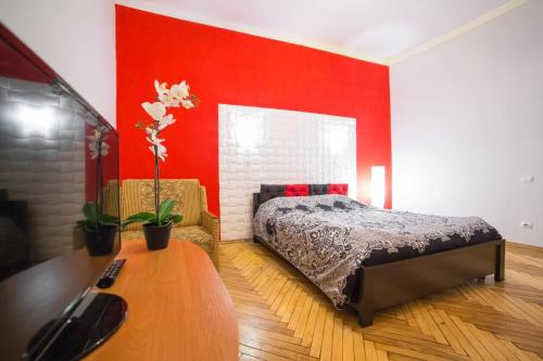 Ліжко або ліжка в номері Apartment on Krakivska 26