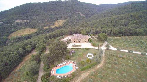 Blick auf Villa Le Bolli aus der Vogelperspektive