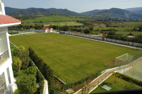 an aerial view of a soccer field at El Mouradi Hammam Bourguiba in Ain Draham