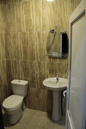 a bathroom with a toilet and a sink at Best Host in Sighnaghi