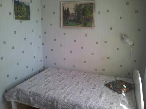 a bedroom with a bed in a corner of a room at Eha Suija Home Accommodation in Tartu