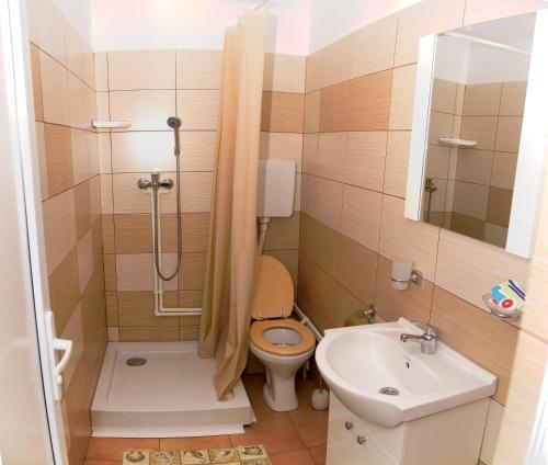 コンスタンツァにあるCasa Falezaの小さなバスルーム(トイレ、シンク付)