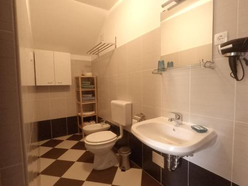 a bathroom with a toilet and a sink at Apartments Pegla in Nerezine
