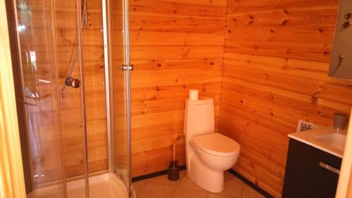 ゲレンジークにあるDomik u moria (SRUB)のバスルーム(トイレ、シャワー付)
