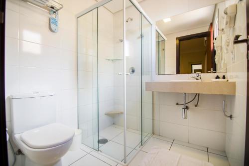Koupelna v ubytování JR Hotel Ribeirão Preto