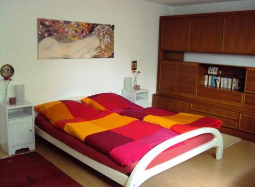 Postel nebo postele na pokoji v ubytování Ferienwohnung Dreiländereck