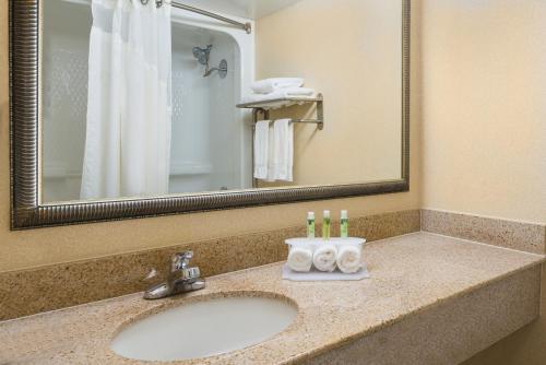 y baño con lavabo y espejo. en Holiday Inn Express Richmond-Mechanicsville, an IHG Hotel en Mechanicsville