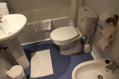 a bathroom with a toilet and a sink at Casa Rural Bentazar in Elosu