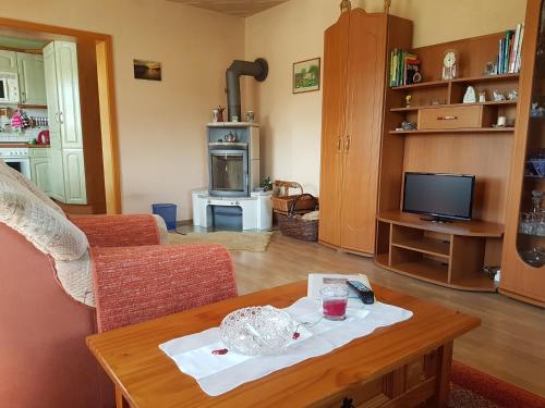 TV a/nebo společenská místnost v ubytování Strasse des Friedens