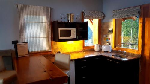 Virtuvė arba virtuvėlė apgyvendinimo įstaigoje Casa Del Bosque Aparts