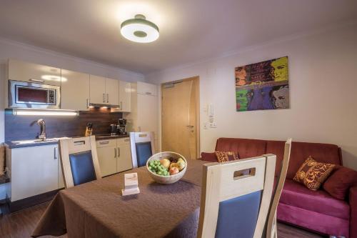 Kuchyň nebo kuchyňský kout v ubytování Apartment Mozart
