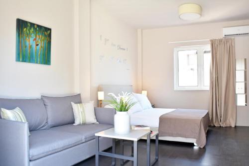 Χώρος καθιστικού στο Athens Connection Apartments