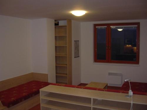 蘭佐瓦的住宿－Apartman Ašek，带沙发和窗户的客厅