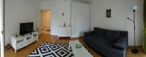 uma sala de estar com um sofá e uma televisão em Apartment Homey em Zadar