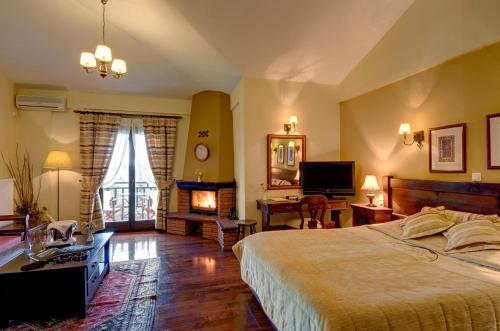 Ένα ή περισσότερα κρεβάτια σε δωμάτιο στο Naiades Hotel Resort & Conference