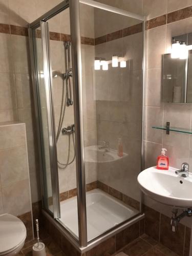 Koupelna v ubytování Apartementhaus Helene am Klopeinersee