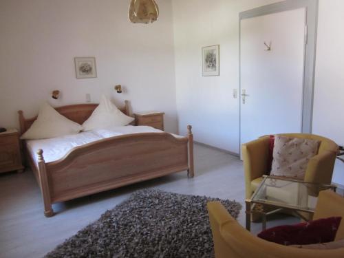 Cama ou camas em um quarto em Hotel Wolfsschlucht