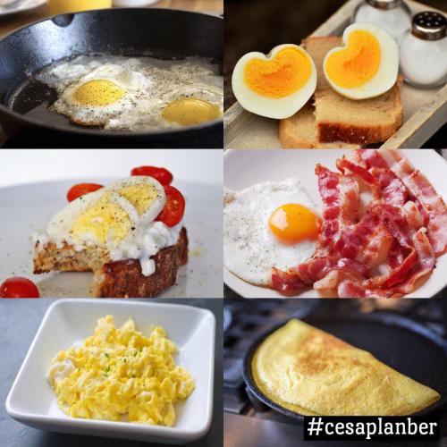 Een collage van foto's van eieren en ontbijtproducten. bij Central Apartment Canazei in Canazei