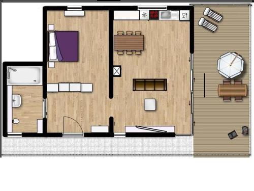 a floor plan of a small apartment with sidx sidx sidx sidx at Brauhaus 3 - Adults only in Königsberg in Bayern
