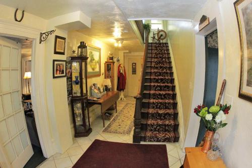 a room with a staircase with a bunch of wine bottles at Glass Magnolia Bed & Breakfast in Interlaken
