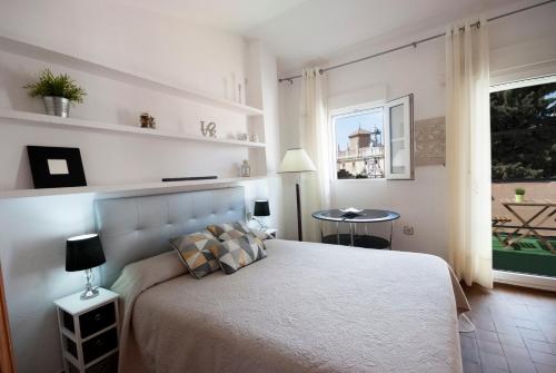 a bedroom with a large bed and a window at APN Rio Darro in Granada