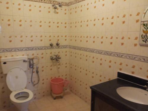 a bathroom with a toilet and a sink at Hotel Shekhawati, A boutique stay in Mandāwa