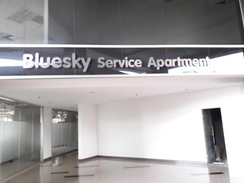 a sign for the blueberry service appointment at an airport at Bluesky Serviced Apartment Airport Plaza in Ho Chi Minh City