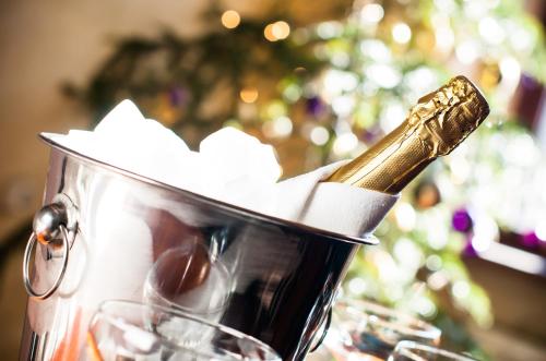 a bottle of champagne in a bucket of wine at Aberdunant Hall in Porthmadog