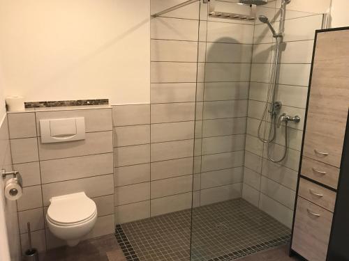 Ένα μπάνιο στο Ferienwohnung Göbel