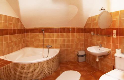 Koupelna v ubytování Hotel Stara Posta