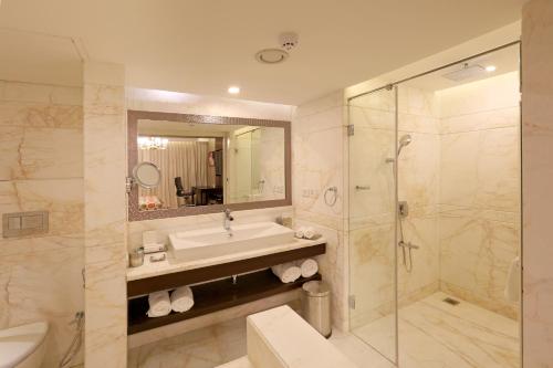 Koupelna v ubytování Samanvay Boutique Hotel