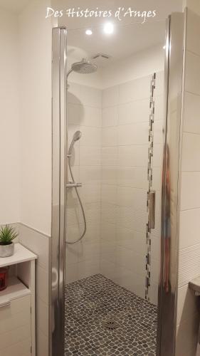 Ένα μπάνιο στο B&B Des Histoires d'Anges - Côté Jardin - Accueil Vélo