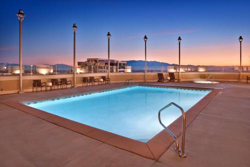 a large swimming pool on top of a building at Hyatt Place Salt Lake City/Lehi in Lehi