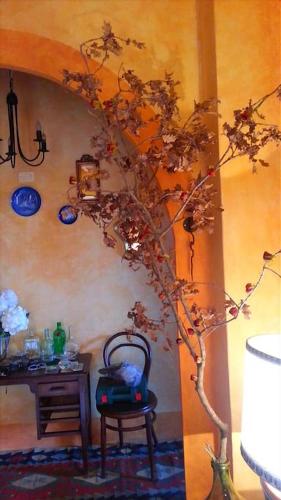a room with a table and a plant next to a table at Casa Benoi in Rigomagno