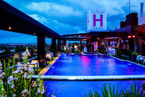 a large swimming pool on top of a building at Dña Monse Hotel Spa & Golf in Torrevieja