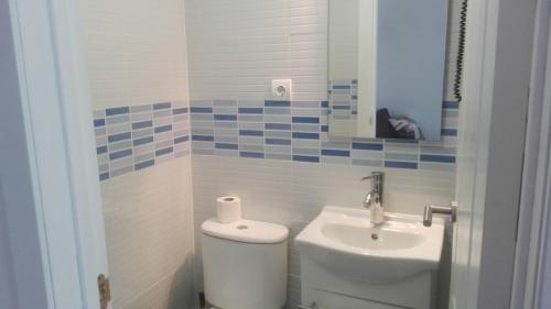 a bathroom with a toilet and a sink at VuT Dalia in Avila