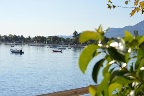 a body of water with several boats in it at Dimitropoulos Apartments in Eleonas