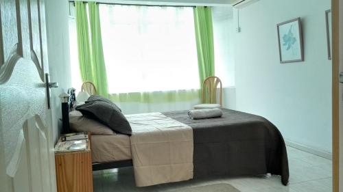 1 dormitorio con cama y ventana en Residence Lasenza Apartment, en Flic en Flac