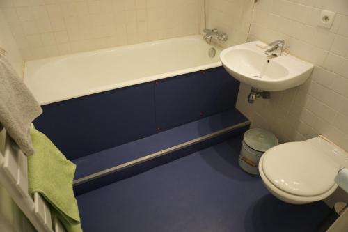 a bathroom with a toilet and a sink at Manoir de la Guerrie in Saint-Patrice-de-Claids