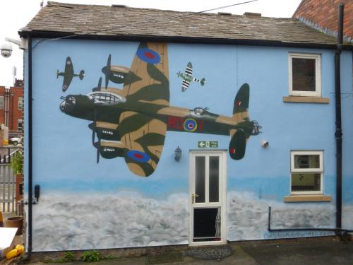a mural on the side of a building at Don Valley hotel Sheffield arena in Sheffield