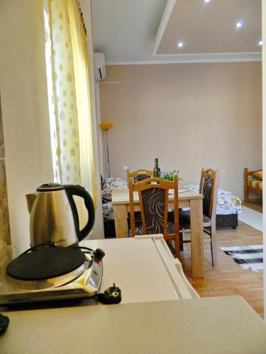 una cucina con un bollitore per il tè su un bancone di Apartmani Kosjerina a Trebinje