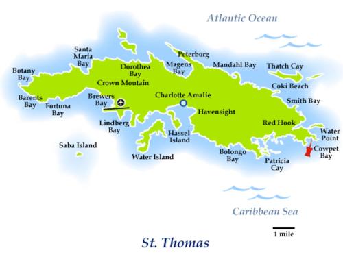 an illustration of a map of thailand at Bay View in St Thomas